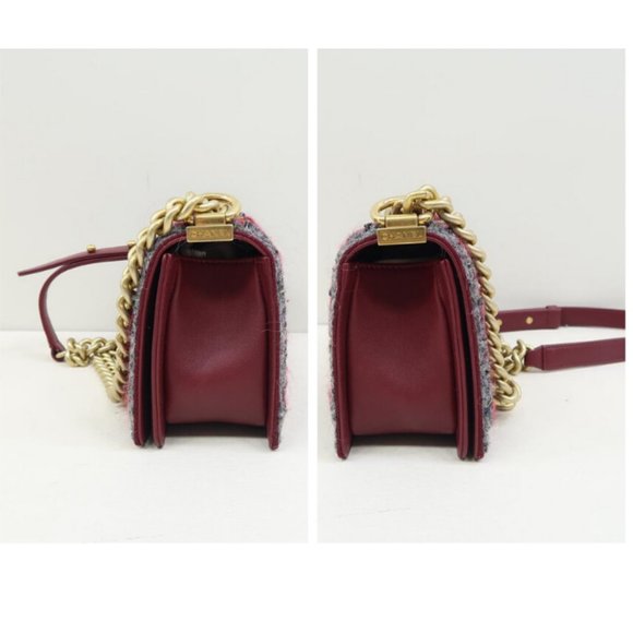 Chanel Boy Small Around Winered Lambskin Bag - Picture 3 of 8